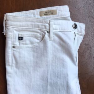 AG Prima Mid Rise White denim
